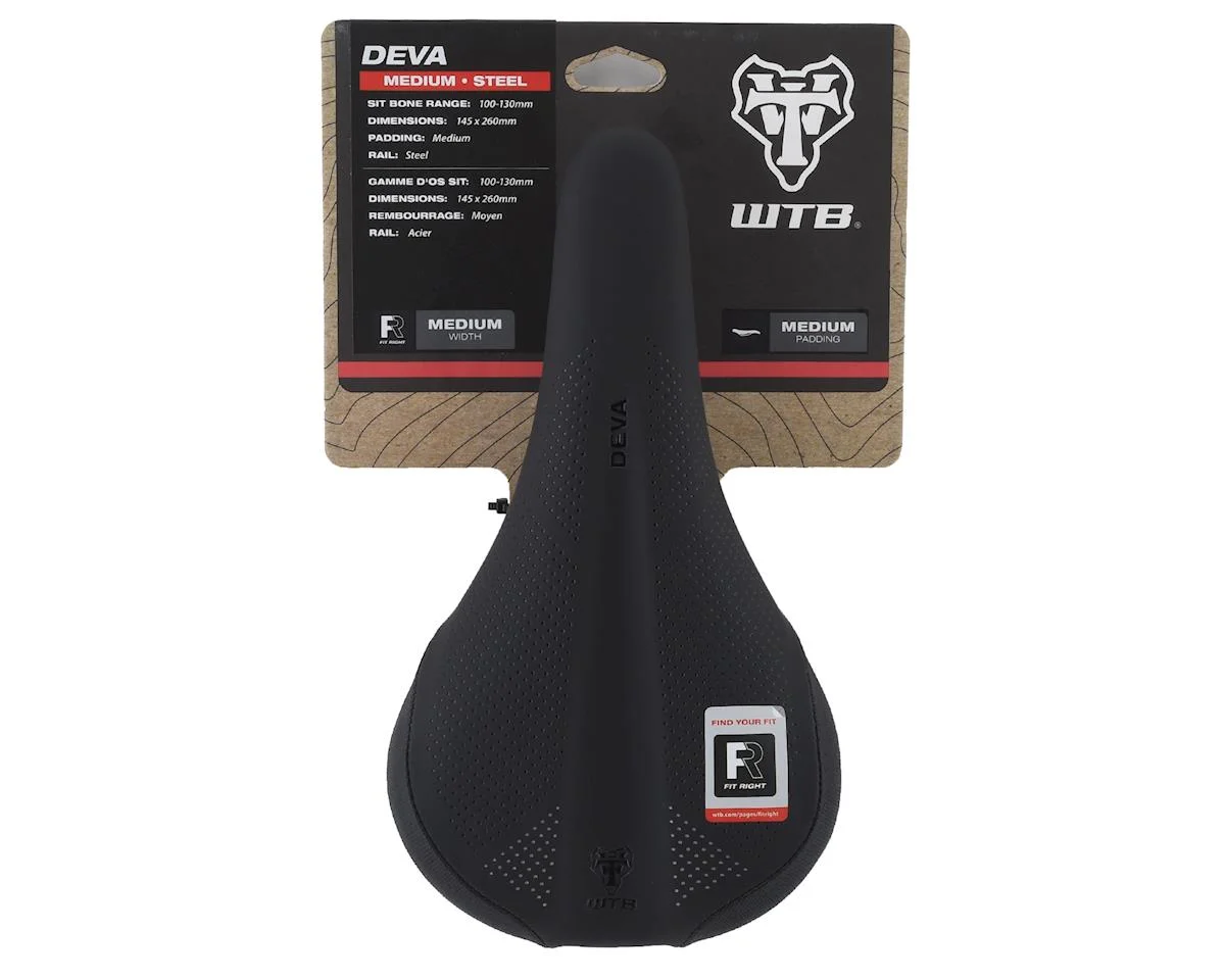 WTB Deva Saddle (Black) (Steel Rails) (Medium) (145mm) - view 5